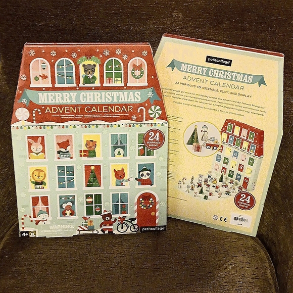 NEW Petit Collage Advent Calendar Christmas Holiday Countdown with 24 Items - Picture 3 of 3